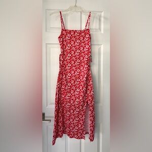 Hollister Red Floral Midi Dress